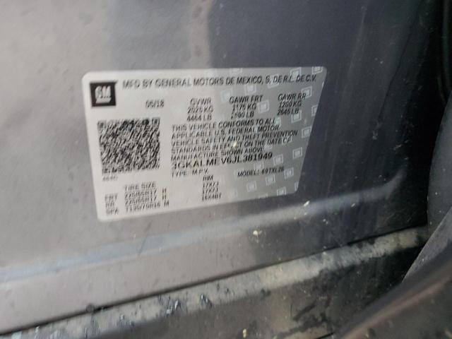 3GKALMEV6JL381949 - 2018 GMC TERRAIN SLE ნაცრისფერი ფოტო 12