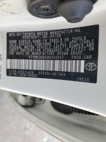 4T1BK36B49U342047 - 2009 TOYOTA AVALON XL WHITE photo 13