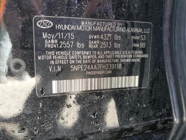 5NPE24AA7FH239118 - 2015 HYUNDAI SONATA ECO BLACK photo 12