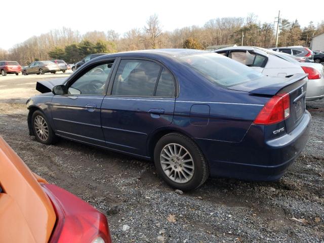 2HGES16525H578923 - 2005 HONDA CIVIC LX BLUE photo 2