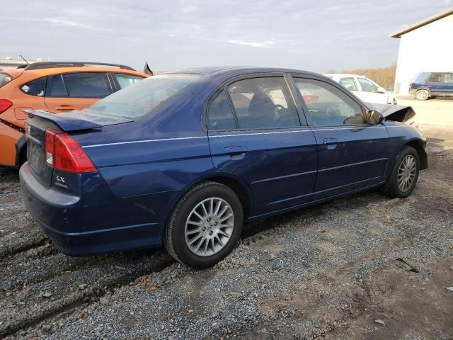 2HGES16525H578923 - 2005 HONDA CIVIC LX BLUE photo 3