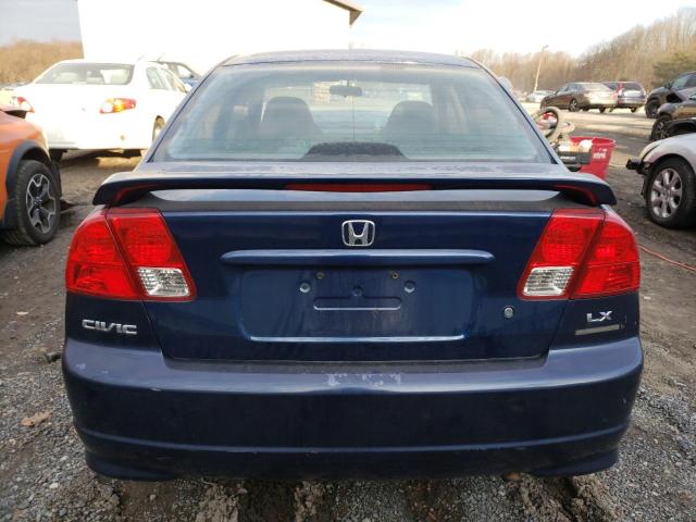 2HGES16525H578923 - 2005 HONDA CIVIC LX BLUE photo 6