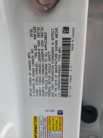 2HKRS4H7XSH495341 - 2025 HONDA CR-V EXL WHITE photo 13