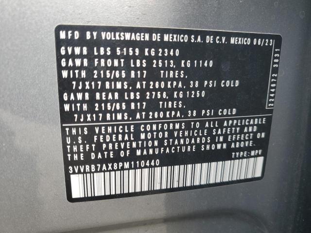 3VVRB7AX8PM110440 - 2023 VOLKSWAGEN TIGUAN S Gümüş fotoğraf 13