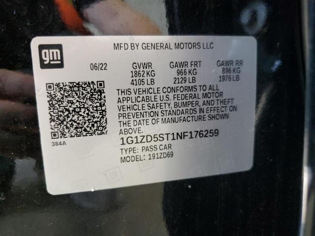 1G1ZD5ST1NF176259 - 2022 CHEVROLET MALIBU LT Qara foto 12