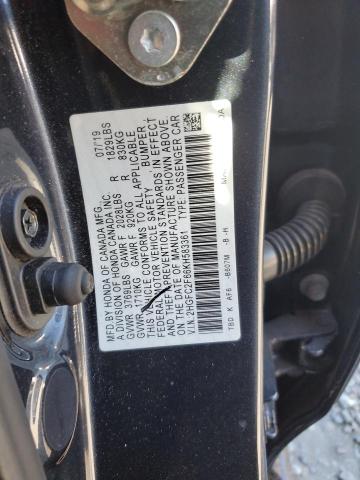 2HGFC2F66KH583361 - 2019 HONDA CIVIC LX BLACK photo 12