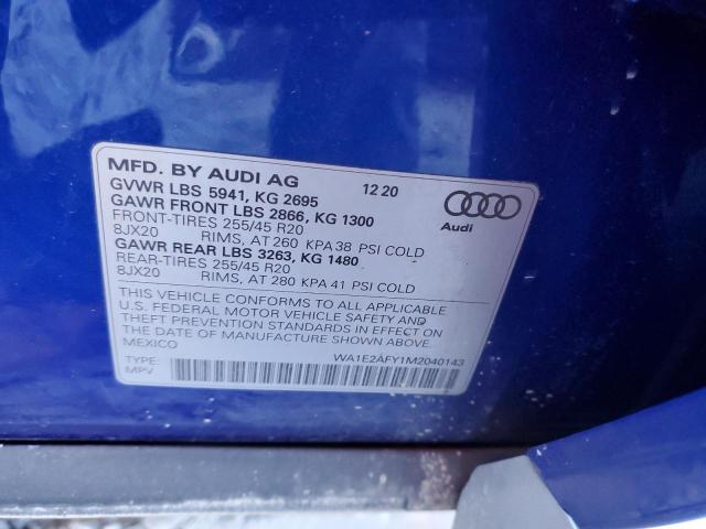 WA1E2AFY1M2040143 - 2021 AUDI Q5 PREMIUM PLUS BLUE photo 13