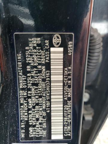 4T1BF1FK5HU379163 - 2017 TOYOTA CAMRY LE 黑色 照片 12