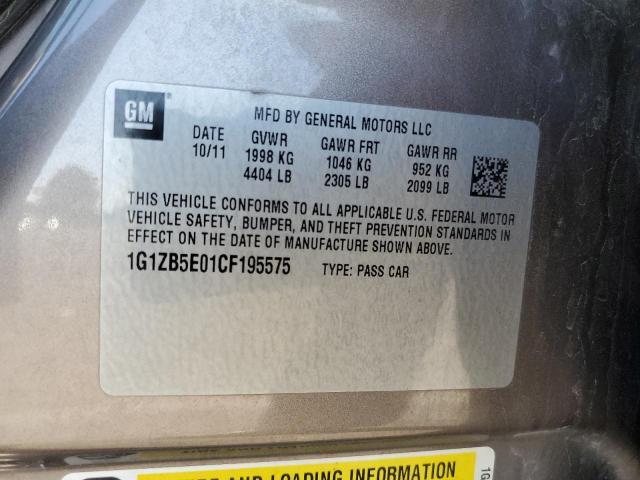 1G1ZB5E01CF195575 - 2012 CHEVROLET MALIBU LS Коричневый фото 12