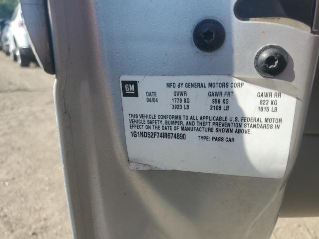 1G1ND52F74M674890 - 2004 CHEVROLET CLASSIC SILVER photo 12