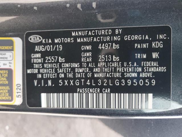 5XXGT4L32LG395059 - 2020 KIA OPTIMA LX GRAY photo 12