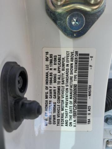 19XFC2F56GE060690 - 2016 HONDA CIVIC LX WHITE photo 13