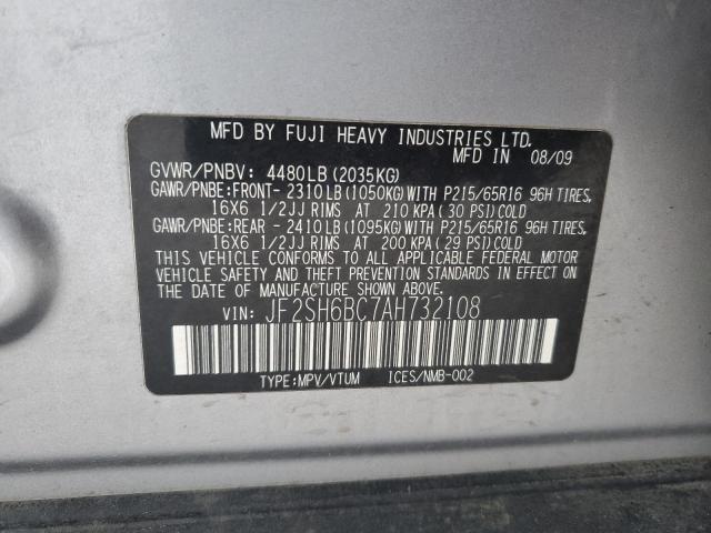 JF2SH6BC7AH732108 - 2010 SUBARU FORESTER XS Srebrny zdjęcie 13