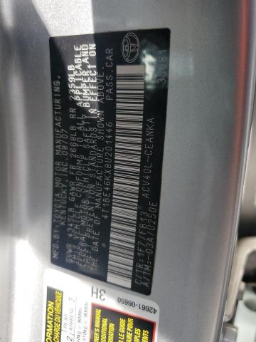 4T1BE46KX8U201446 - 2008 TOYOTA CAMRY CE 银色 照片 12