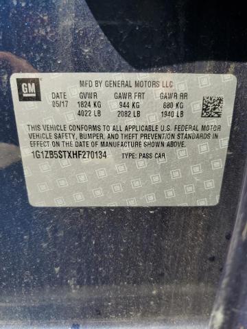 1G1ZB5STXHF270134 - 2017 CHEVROLET MALIBU LS 蓝色 照片 12