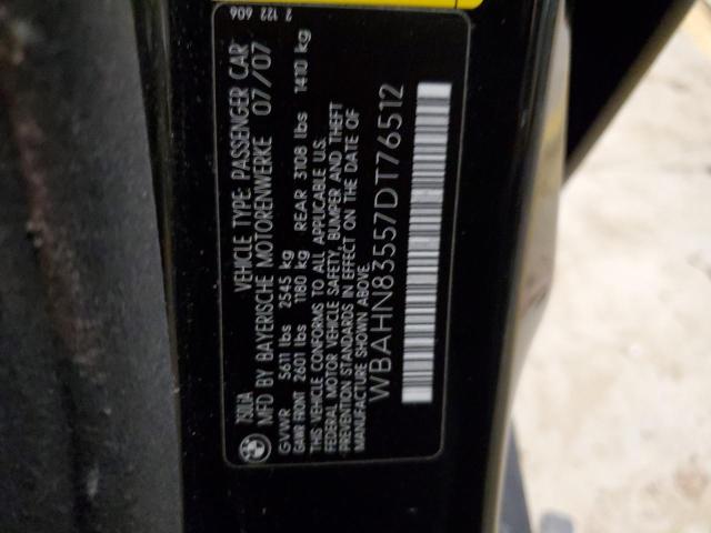 WBAHN83557DT76512 - 2007 BMW 750 BLACK photo 12