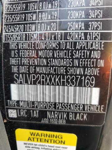 SALVP2RXXKH337169 - 2019 LAND ROVER RANGE ROVE SE BLACK photo 13