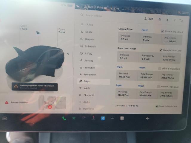 7SAYGDEF7NF469570 - 2022 TESLA MODEL Y GRAY photo 9