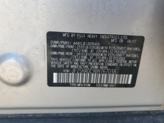JF2SHADC9BH767038 - 2011 SUBARU FORESTER 2.5X PREMIUM SILVER photo 13