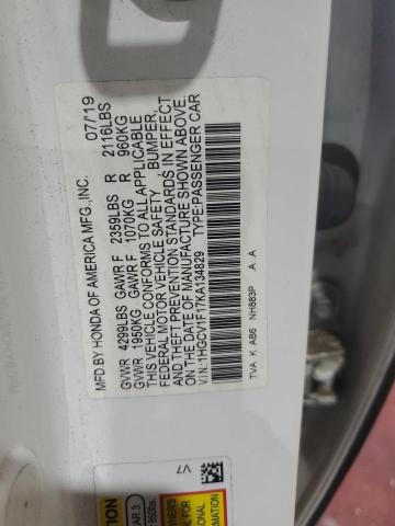 1HGCV1F17KA134829 - 2019 HONDA ACCORD LX WHITE photo 13