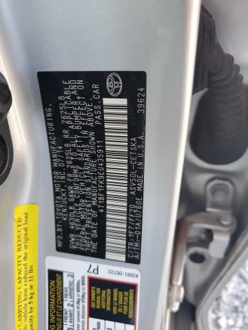 4T1BF1FK9EU435911 - 2014 TOYOTA CAMRY L 银色 照片 12