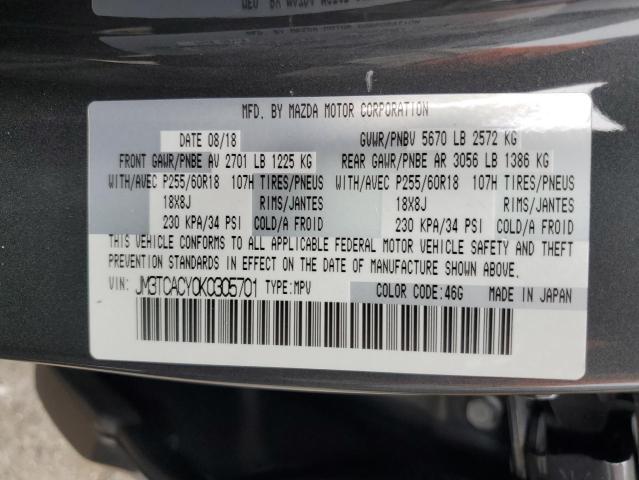JM3TCACY0K0305701 - 2019 MAZDA CX-9 TOURING GRAY photo 13