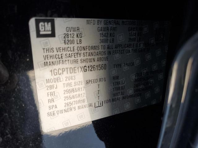 1GCPTDE1XG1261560 - 2016 CHEVROLET COLORADO Z71 BLACK photo 12