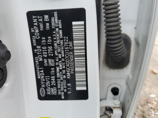 KMHGC4DD7CU167622 - 2012 HYUNDAI GENESIS 3.8L 白色 照片 13