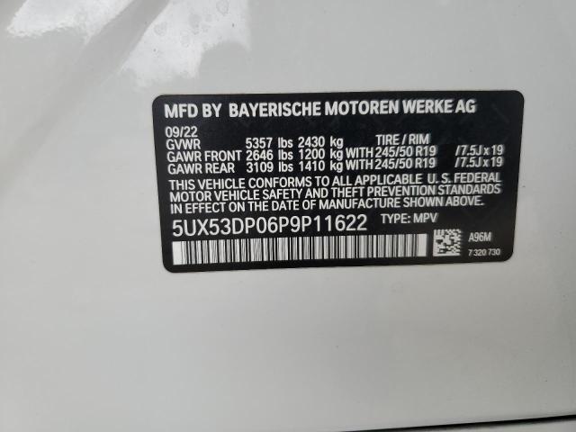 5UX53DP06P9P11622 - 2023 BMW X3 XDRIVE30I WHITE photo 13
