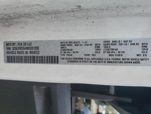 3C6LRVDG4ME531200 - 2021 RAM PROMASTER 2500 HIGH Blanc photo 13