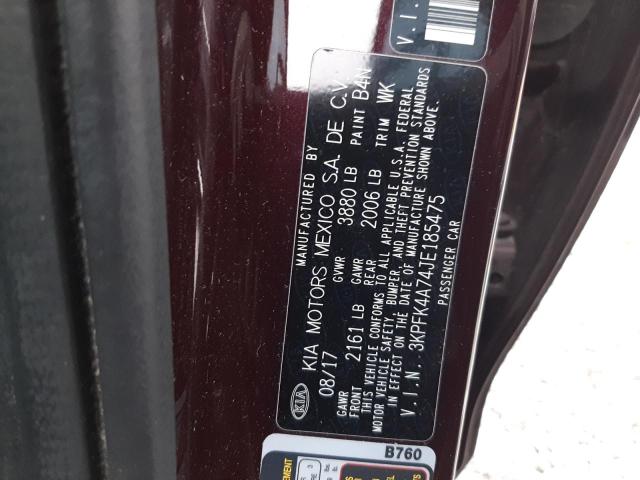 3KPFK4A74JE185475 - 2018 KIA FORTE LX MAROON photo 12