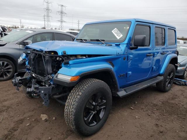 1C4HJXEN0MW717594 - 2021 JEEP WRANGLER U SAHARA BLUE photo 1