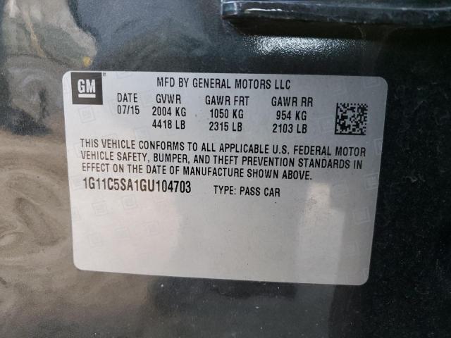 1G11C5SA1GU104703 - 2016 CHEVROLET MALIBU LIM LT 灰色 照片 13