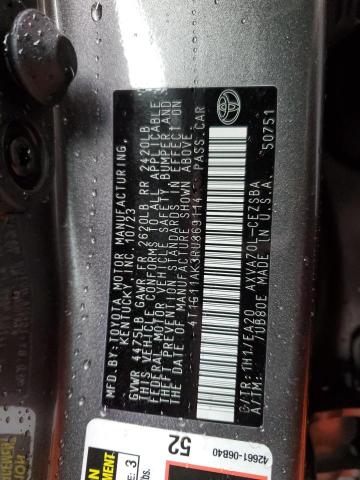 4T1G11AK3RU869114 - 2024 TOYOTA CAMRY SE NIGHT SHADE BLACK photo 12