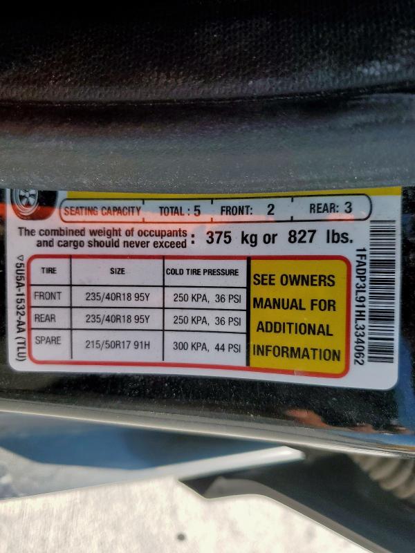 1FADP3L91HL334062 - 2017 FORD FOCUS ST BLACK photo 12