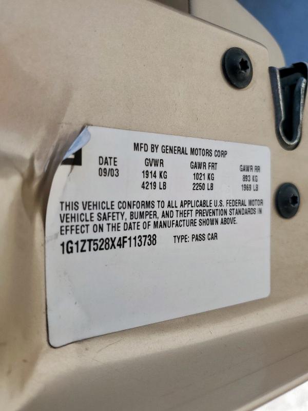 1G1ZT528X4F113738 - 2004 CHEVROLET MALIBU LS 棕色 照片 12