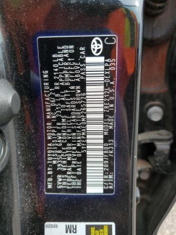 5YFEPMAE0MP265726 - 2021 TOYOTA COROLLA LE შავი ფოტო 12