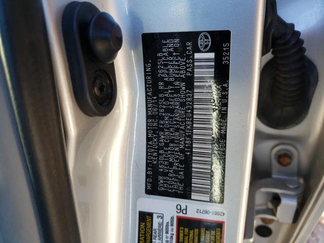 4T1BF1FK8EU432837 - 2014 TOYOTA CAMRY L SILVER photo 12