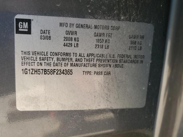 1G1ZH57B58F234365 - 2008 CHEVROLET MALIBU 1LT SILVER photo 12