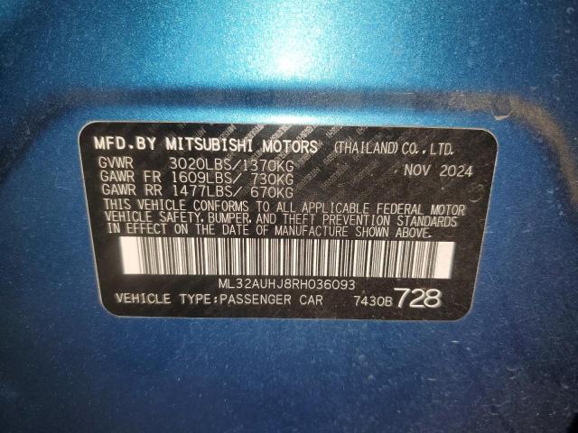 ML32AUHJ8RH036093 - 2024 MITSUBISHI MIRAGE ES ლურჯი ფოტო 13