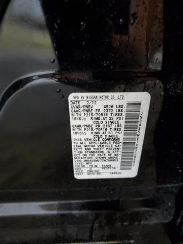 JN8AS5MV7CW709953 - 2012 NISSAN ROGUE S BLACK photo 13