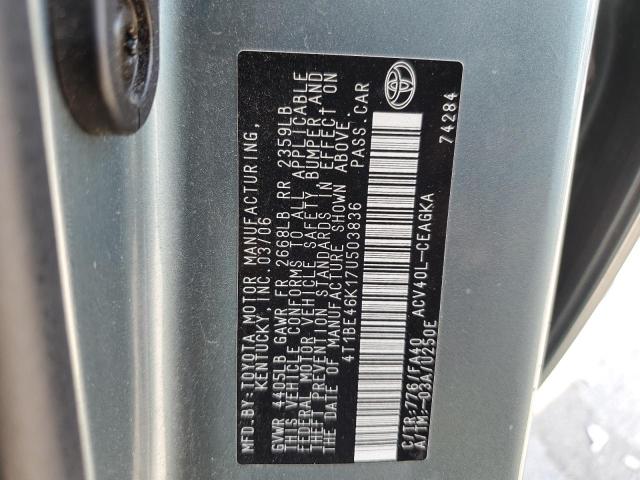 4T1BE46K17U503836 - 2007 TOYOTA CAMRY CE 绿色 照片 12