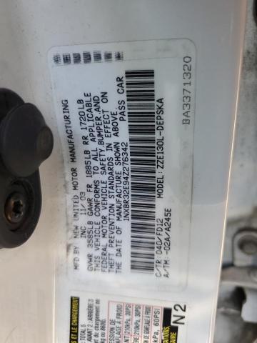 1NXBR32E94Z276342 - 2004 TOYOTA COROLLA CE WHITE photo 13