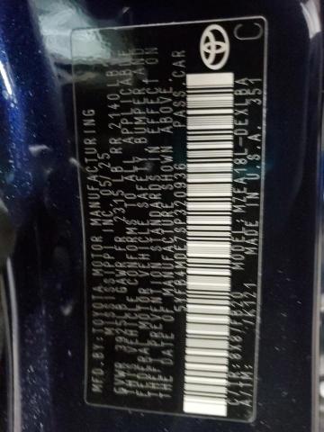 5YFB4MDE7SP320936 - 2025 TOYOTA COROLLA LE BLUE photo 12