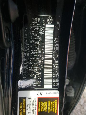 4T1BK3DB7CU444646 - 2012 TOYOTA AVALON BASE შავი ფოტო 13