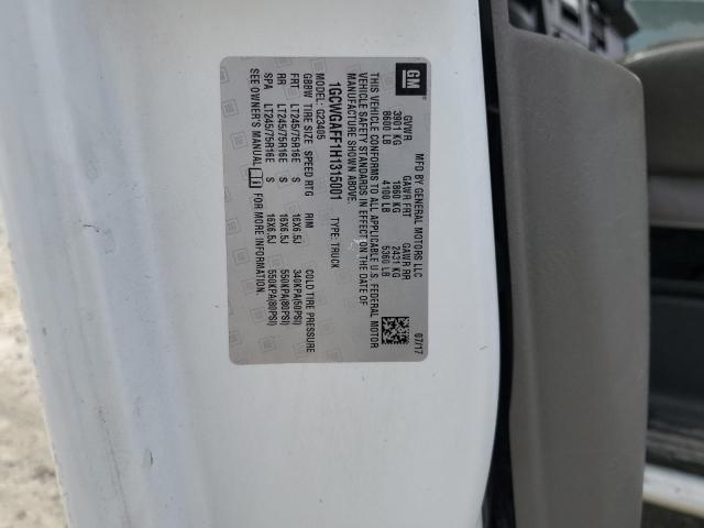 1GCWGAFF1H1315001 - 2017 CHEVROLET EXPRESS G2 თეთრი ფოტო 12