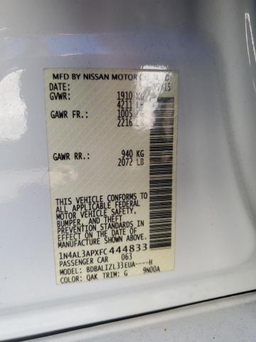 1N4AL3APXFC444833 - 2015 NISSAN ALTIMA 2.5 Ağ foto 12