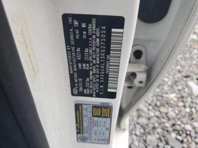 5XXGU4L13KG275054 - 2019 KIA OPTIMA EX WHITE photo 13