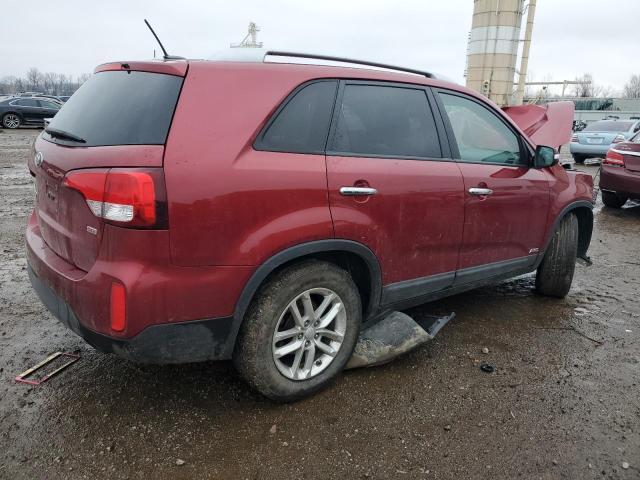 5XYKTCA64FG563396 - 2015 KIA SORENTO LX RED photo 3