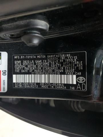 2T1BURHEXGC552316 - 2016 TOYOTA COROLLA L BLACK photo 13